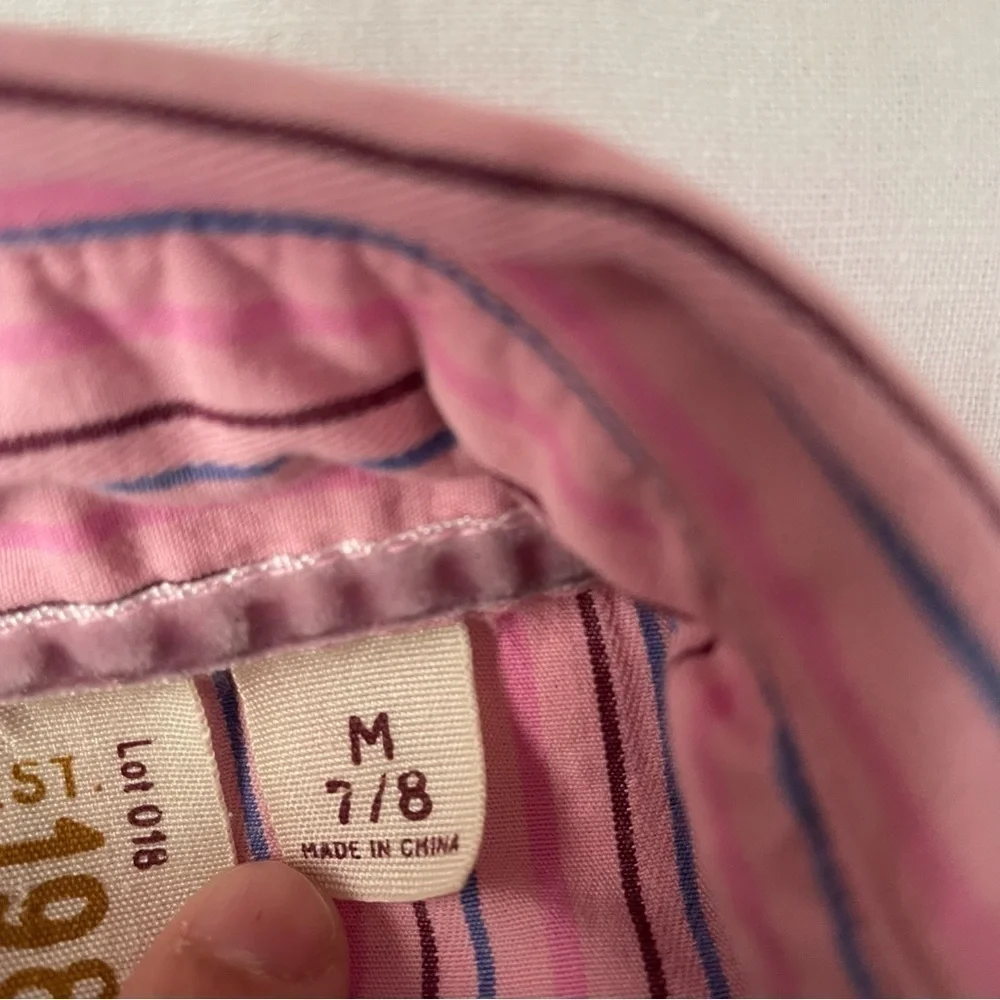 The Childrens Place Medium 7/8 Shirt pink snap Button embroidered western